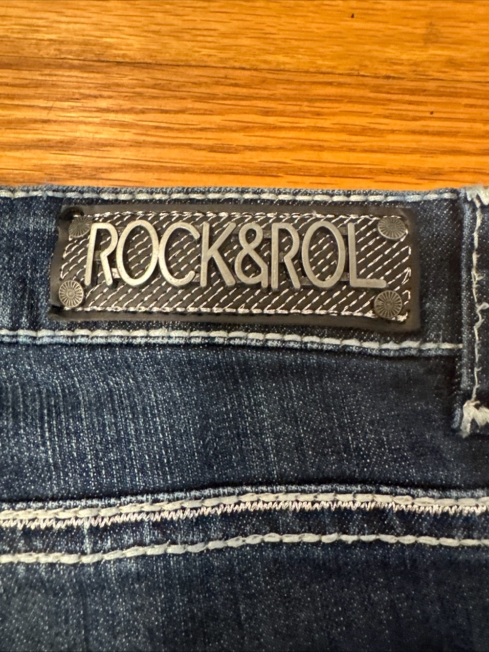 Rock & Roll Cowgirl Riding Jeans Womens Mid Rise Bootcut Dark Stone Wash Sz 28 - Picture 13 of 13